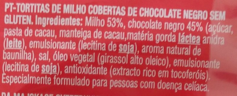Foto da lista de ingredientes