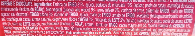 Foto da lista de ingredientes