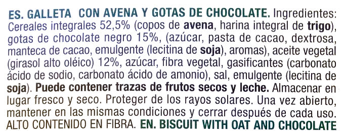 Foto da lista de ingredientes