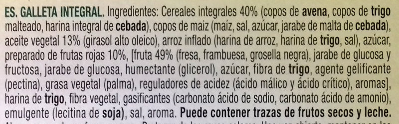 Foto da lista de ingredientes