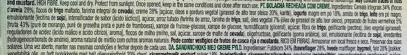 Foto da lista de ingredientes