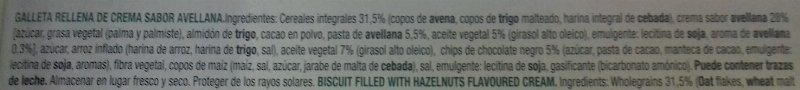 Foto da lista de ingredientes