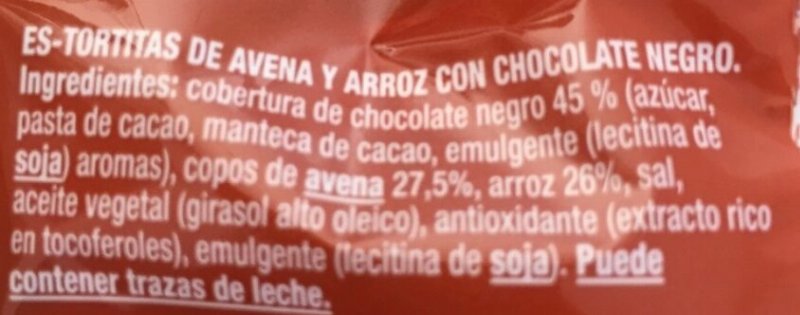 Foto da lista de ingredientes