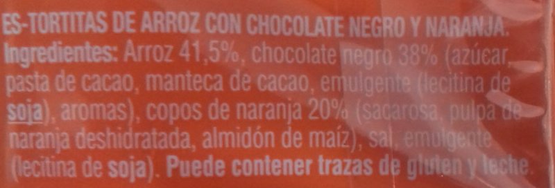Foto da lista de ingredientes