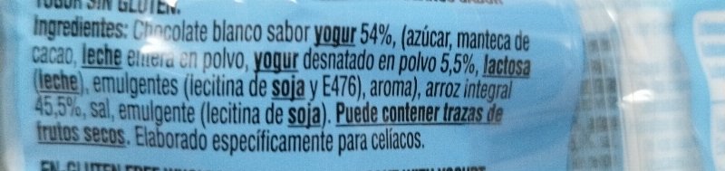 Foto da lista de ingredientes
