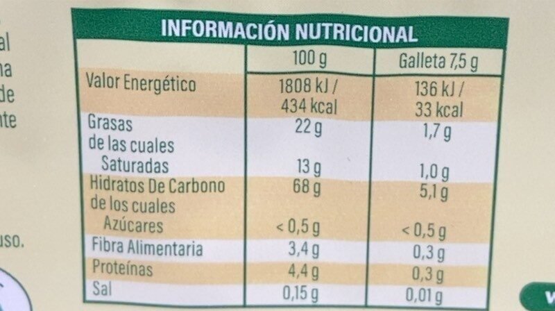 Foto da tabela nutricional