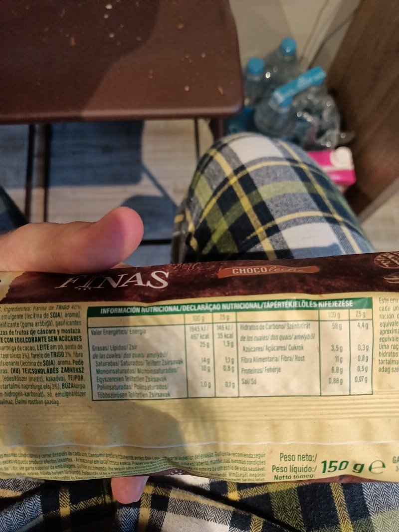 Foto da tabela nutricional