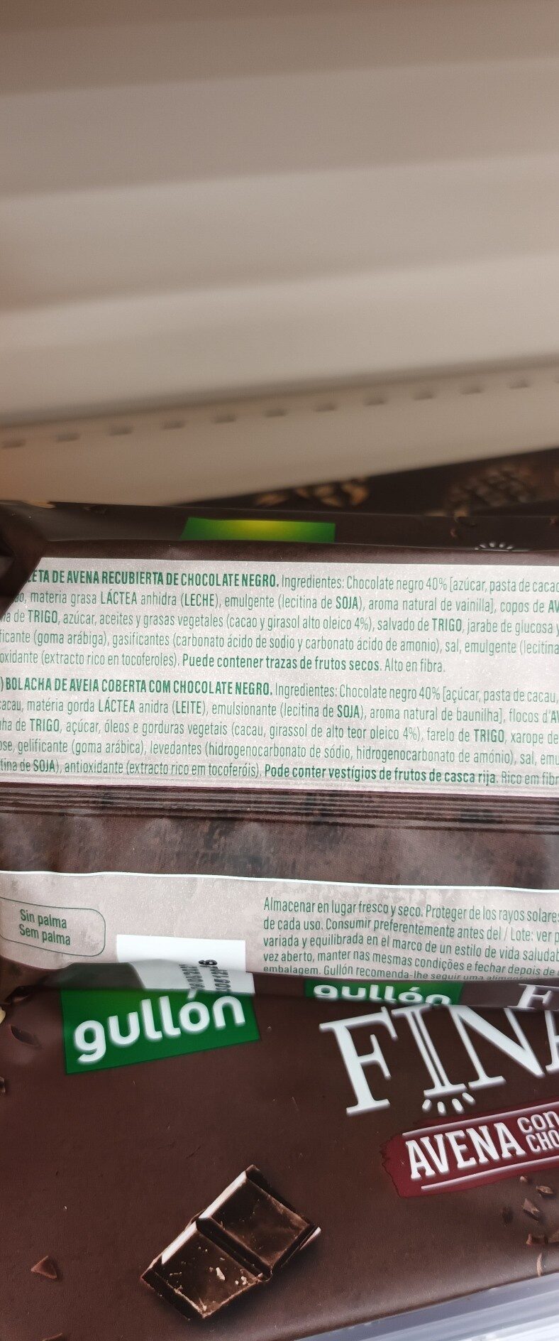 Foto da lista de ingredientes
