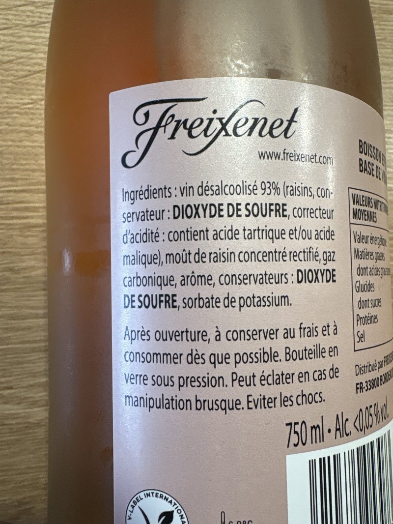 Foto da lista de ingredientes