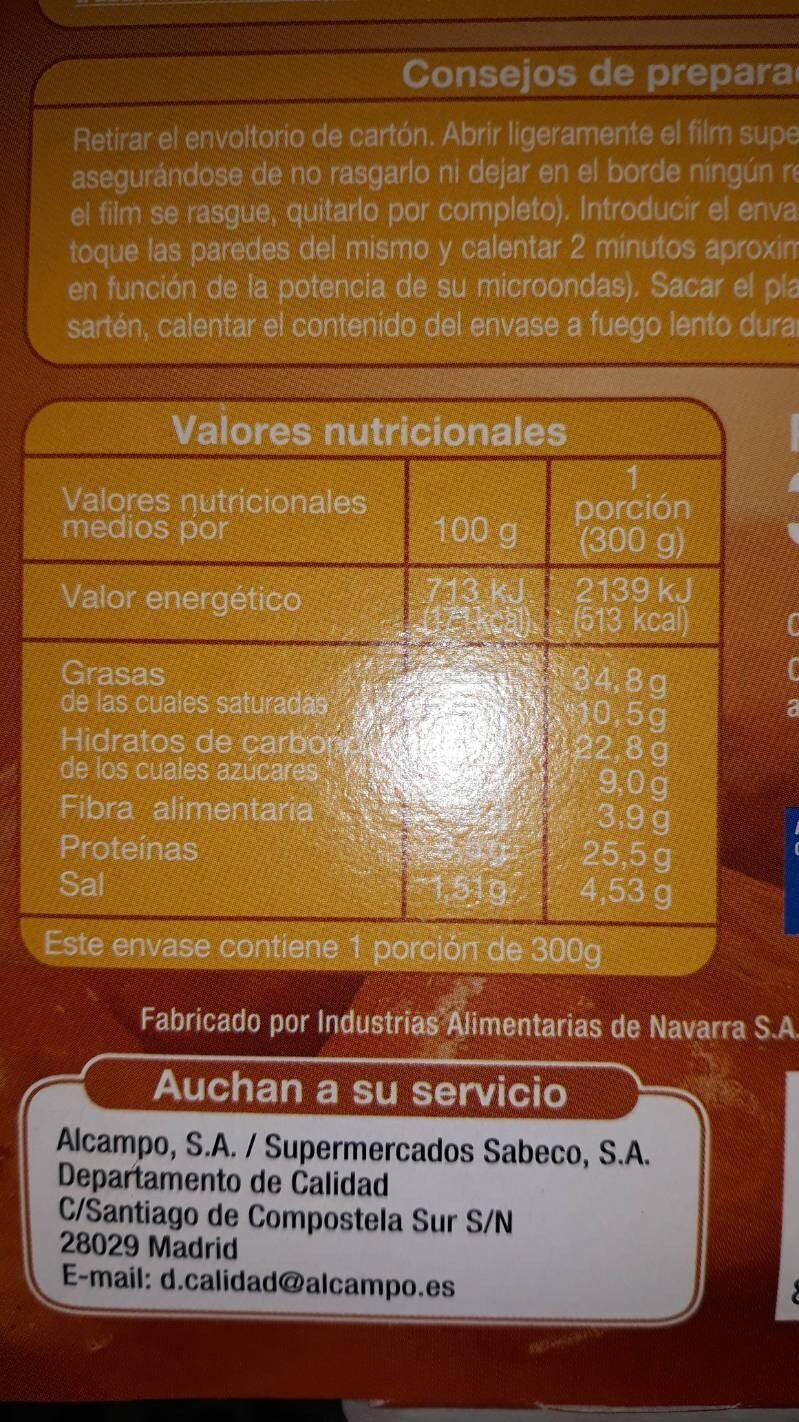 Foto da tabela nutricional