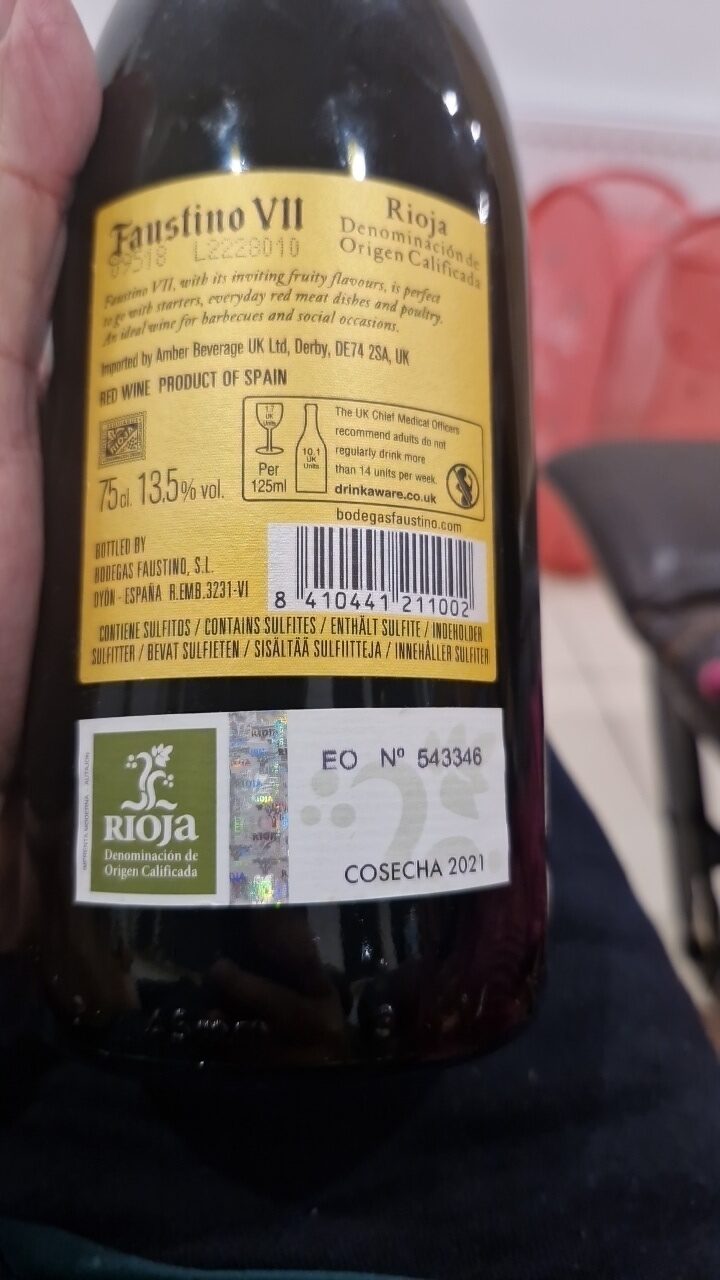 Foto da lista de ingredientes