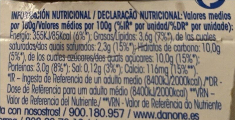 Foto da tabela nutricional