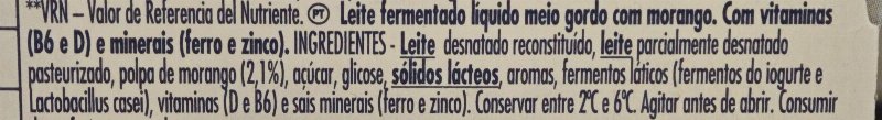 Foto da lista de ingredientes