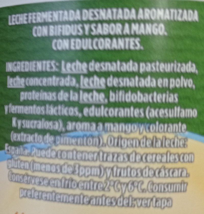 Foto da lista de ingredientes