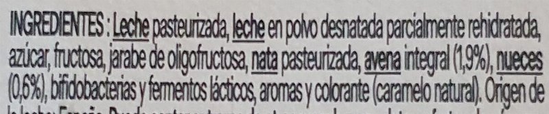 Foto da lista de ingredientes