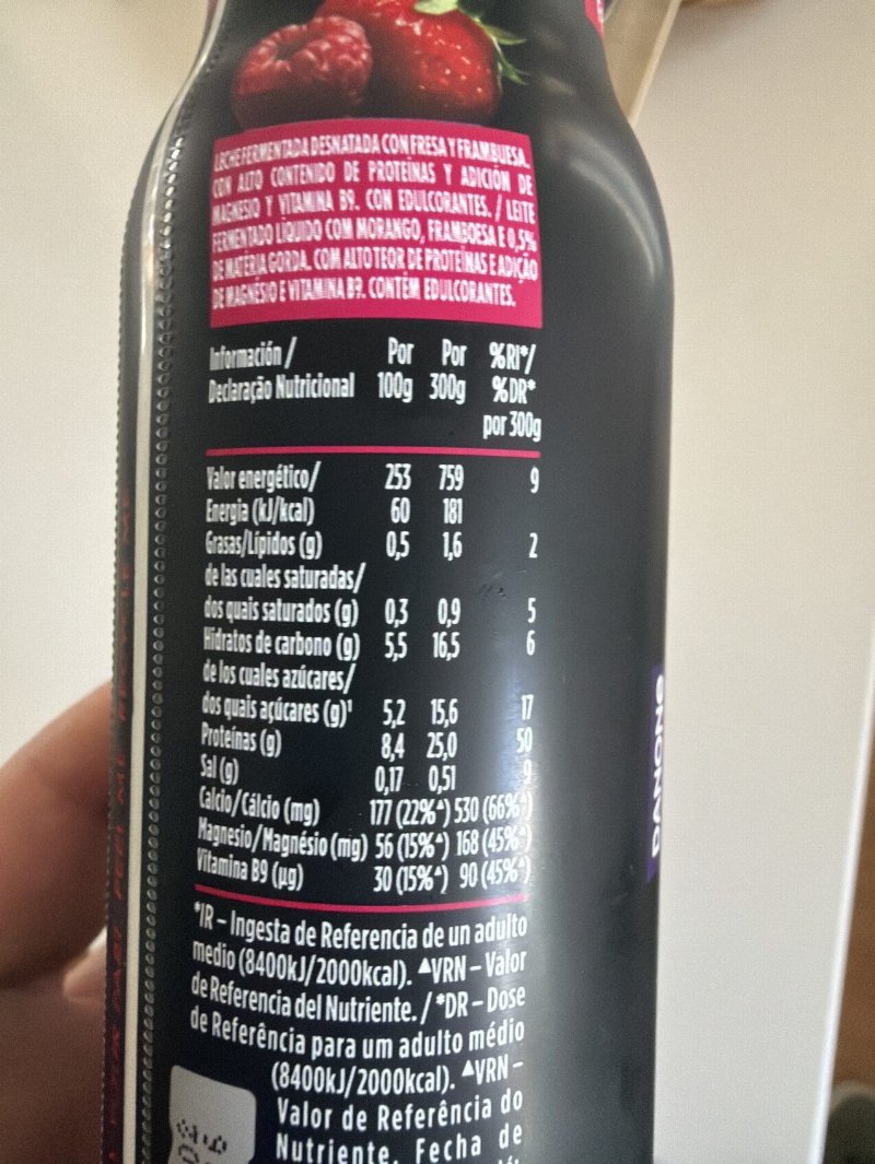 Foto da tabela nutricional
