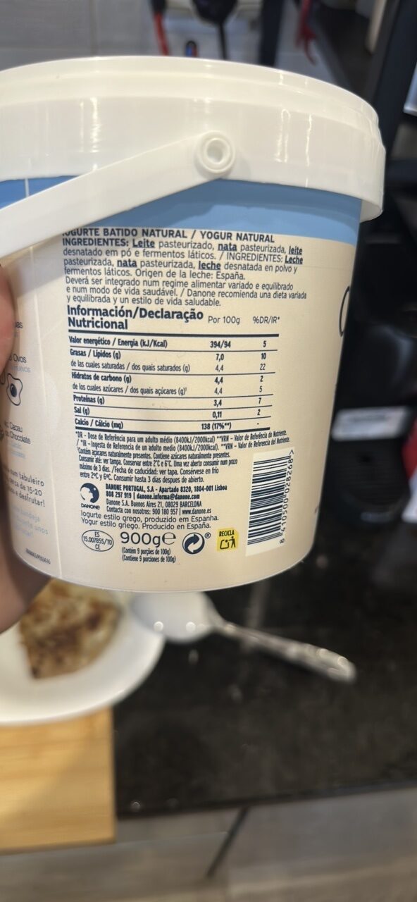 Foto da tabela nutricional