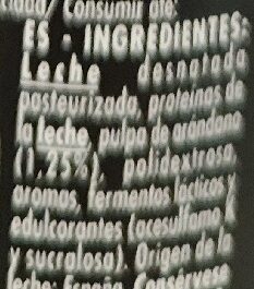 Foto da lista de ingredientes