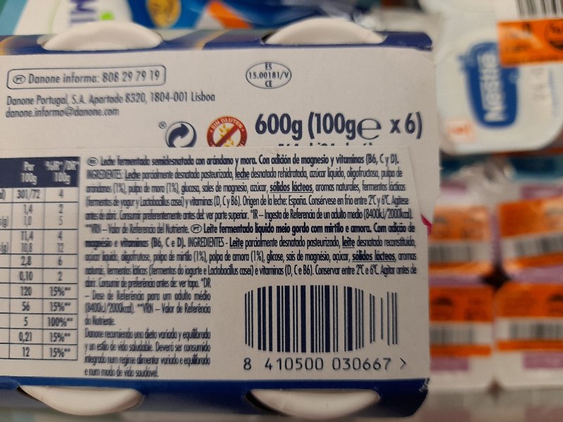 Foto da lista de ingredientes