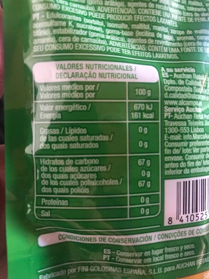 Foto da tabela nutricional