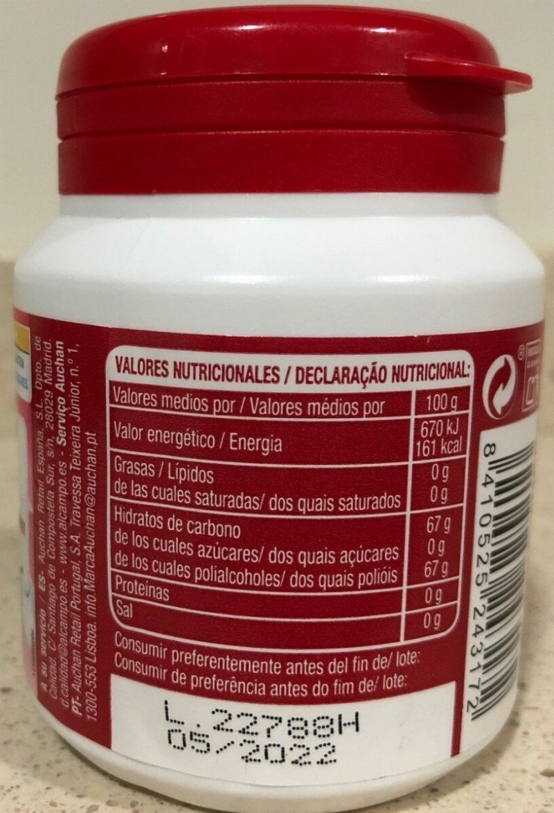 Foto da tabela nutricional