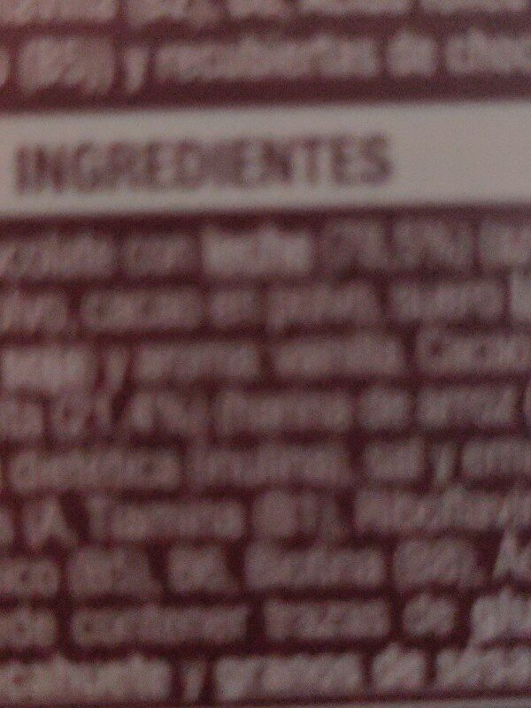 Foto da lista de ingredientes