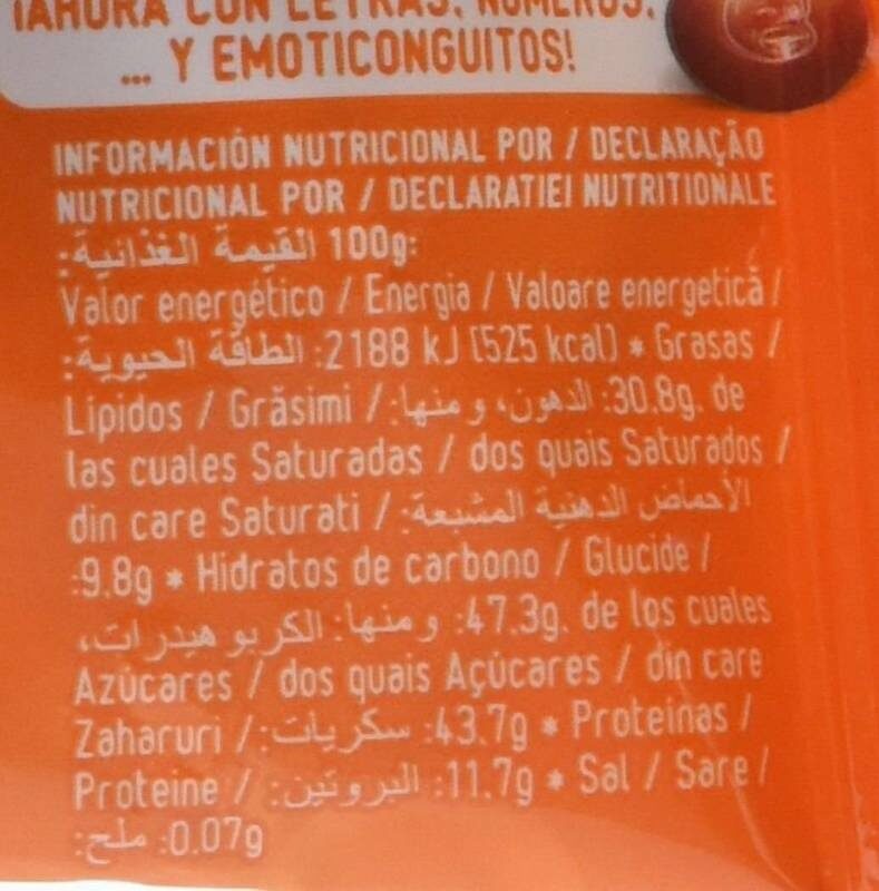 Foto da tabela nutricional