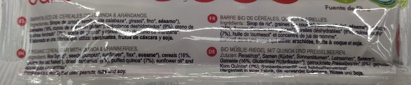 Foto da tabela nutricional