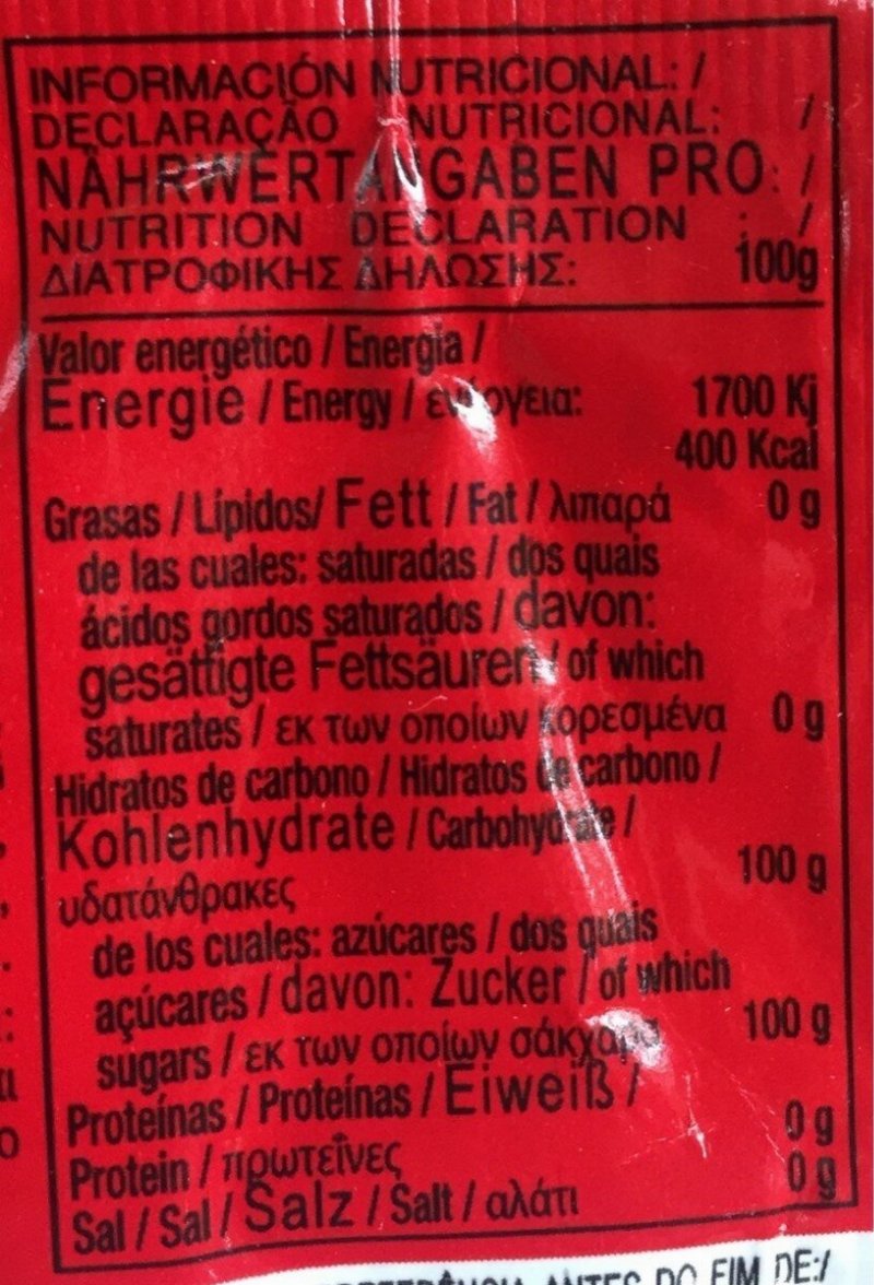 Foto da tabela nutricional
