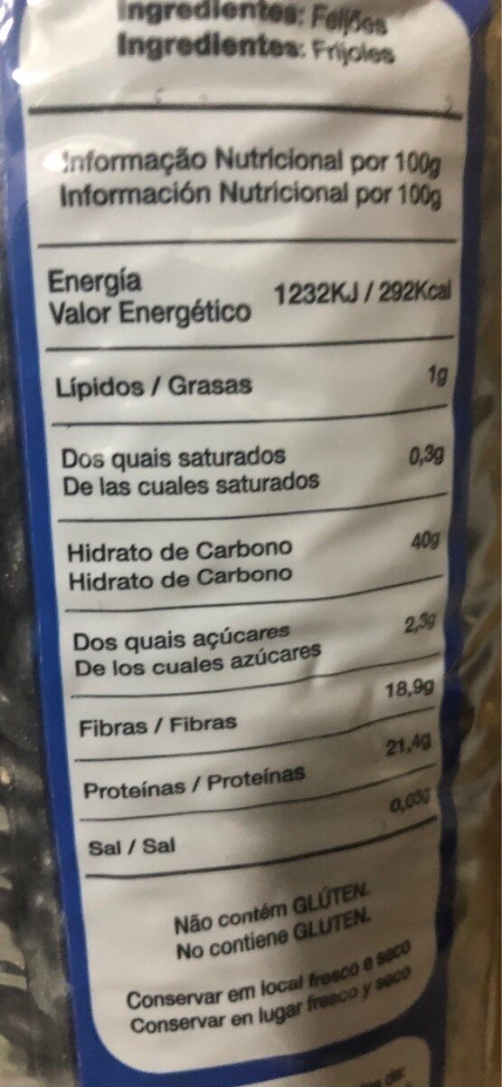 Foto da tabela nutricional