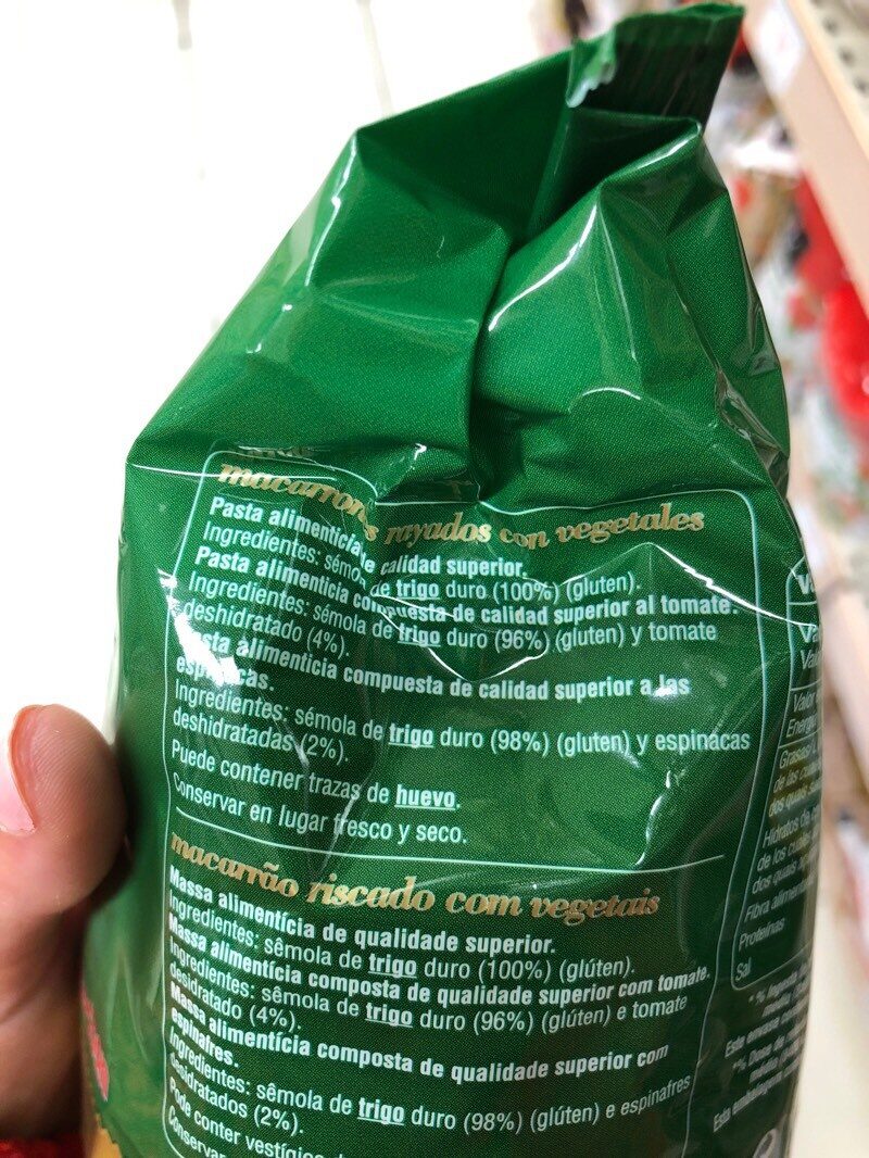 Foto da lista de ingredientes