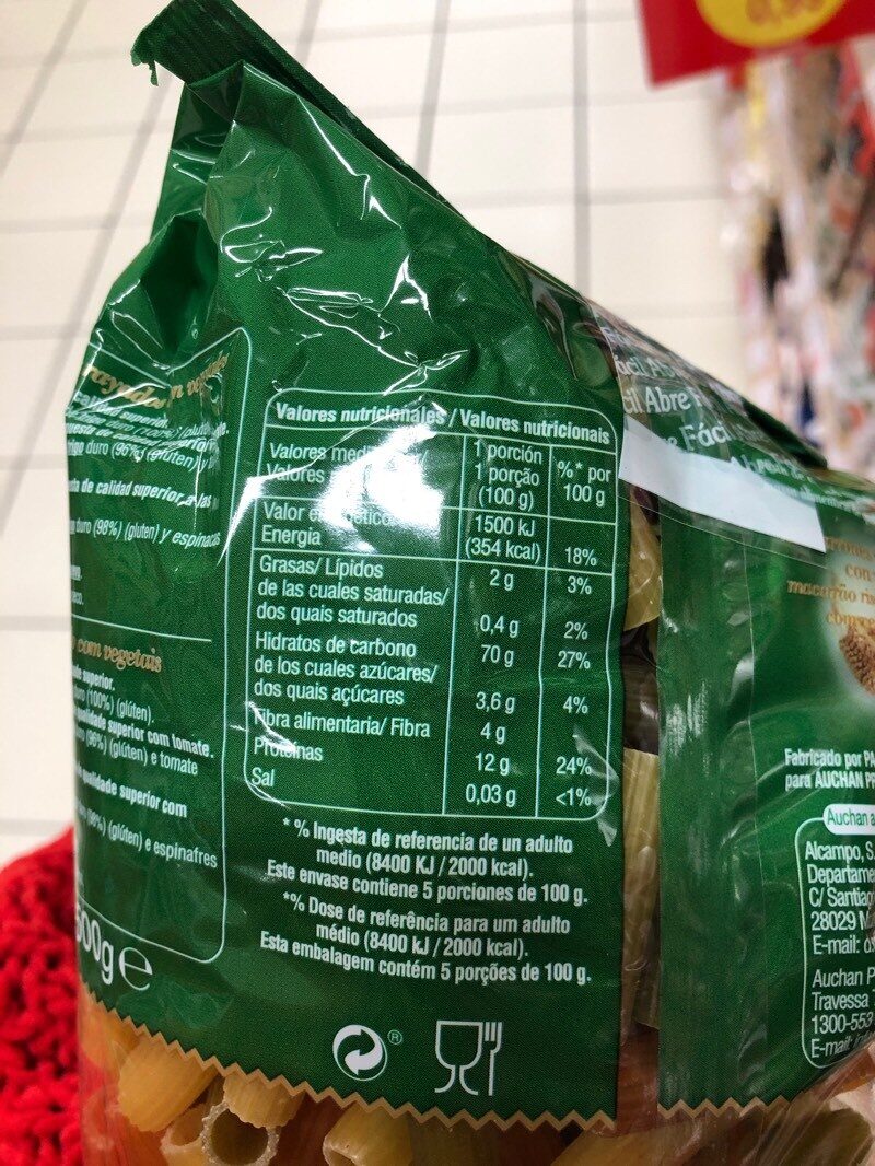 Foto da tabela nutricional