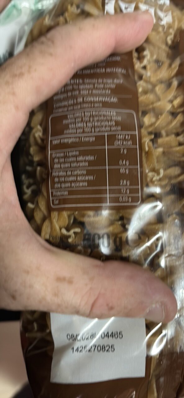 Foto da tabela nutricional