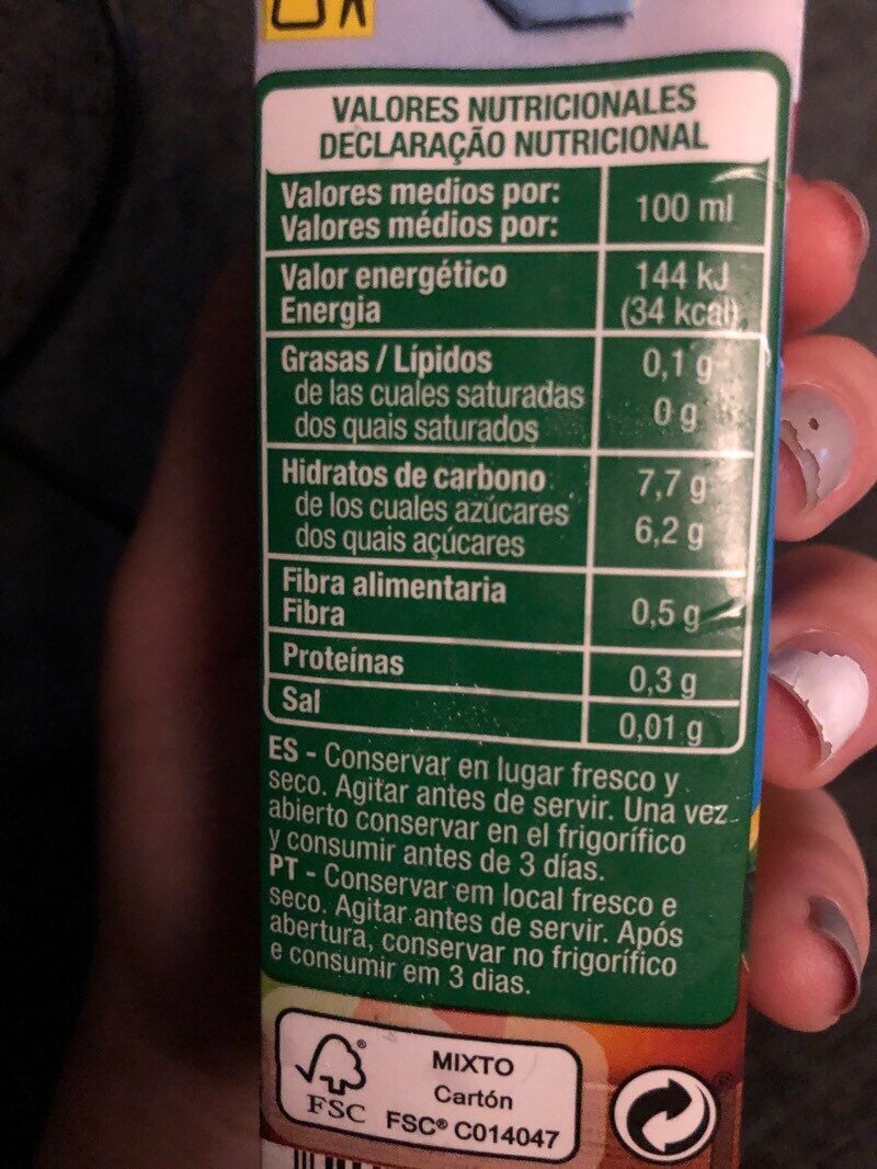 Foto da tabela nutricional