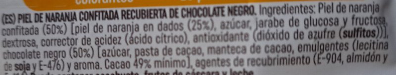 Foto da lista de ingredientes