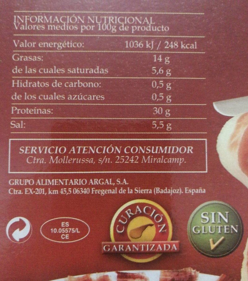 Foto da tabela nutricional