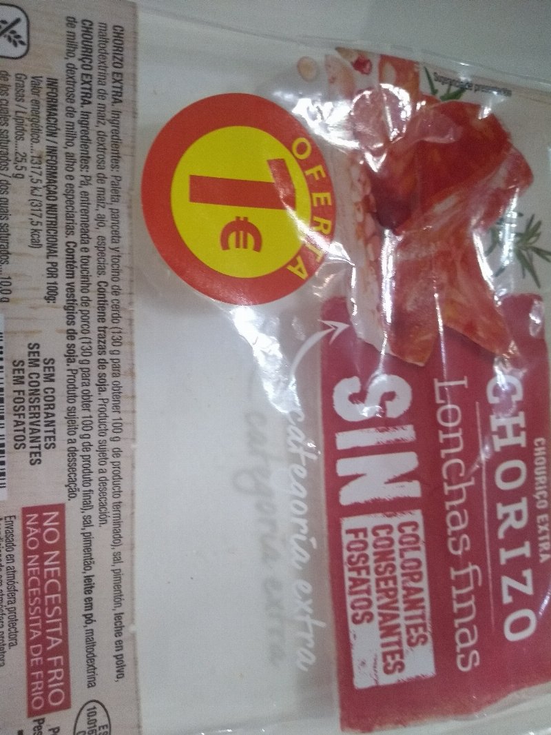 Foto da lista de ingredientes