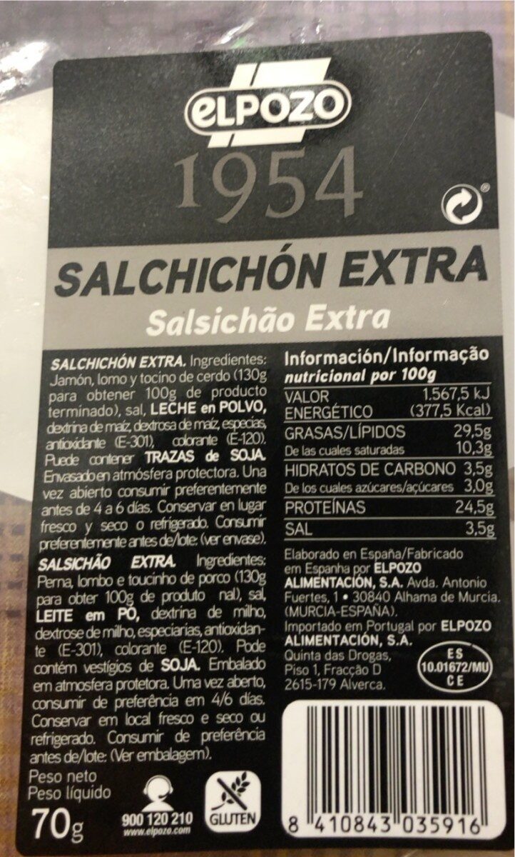 Foto da tabela nutricional