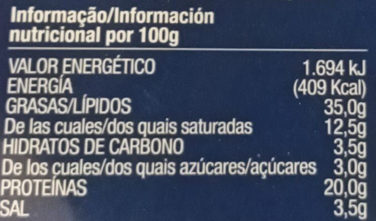 Foto da tabela nutricional