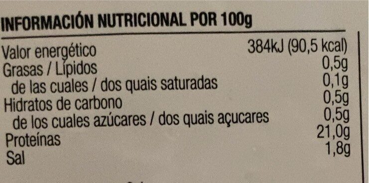 Foto da tabela nutricional
