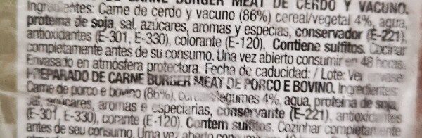 Foto da lista de ingredientes