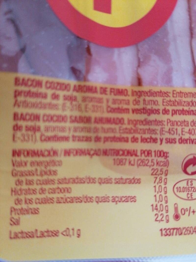 Foto da tabela nutricional