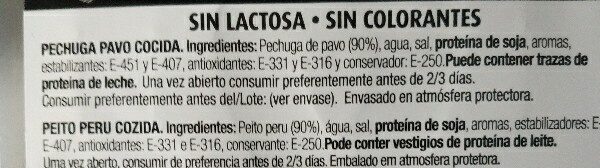 Foto da lista de ingredientes