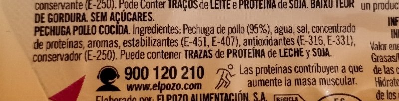 Foto da lista de ingredientes