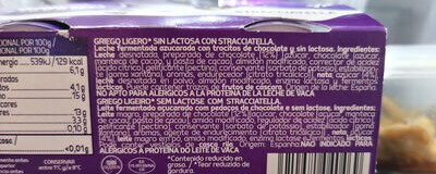 Foto da lista de ingredientes