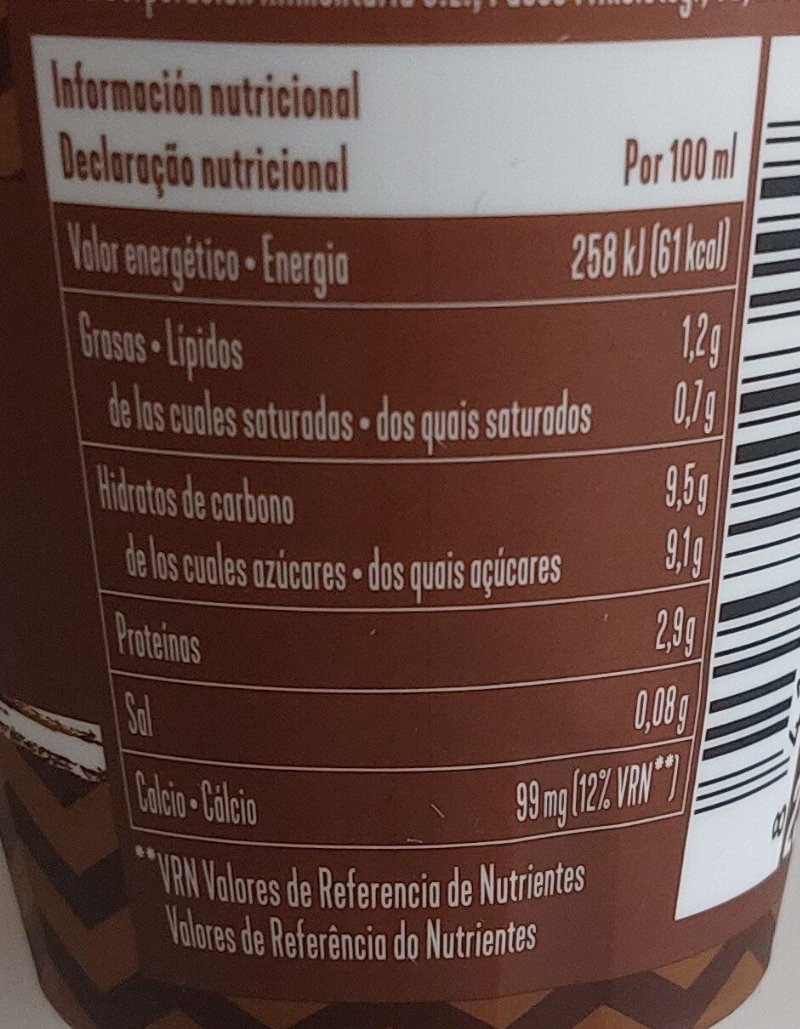 Foto da tabela nutricional