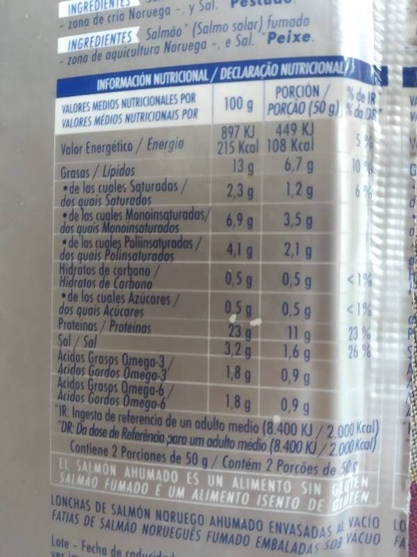 Foto da tabela nutricional