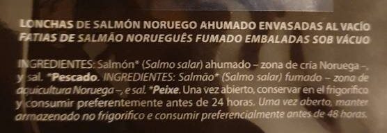 Foto da lista de ingredientes