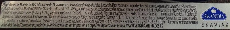 Foto da tabela nutricional