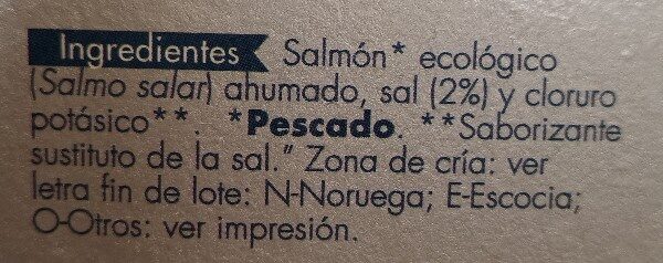Foto da lista de ingredientes